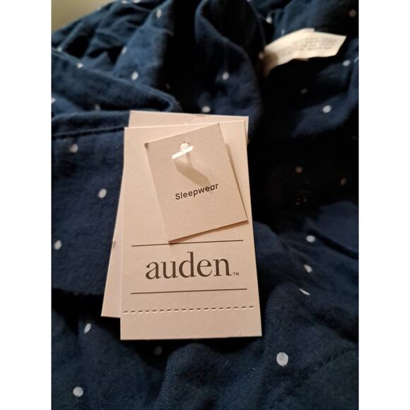 Auden Flannel Shirt And Shorts Sleepware Set Blue With White Polka Dots Medium - Picture 6 of 10